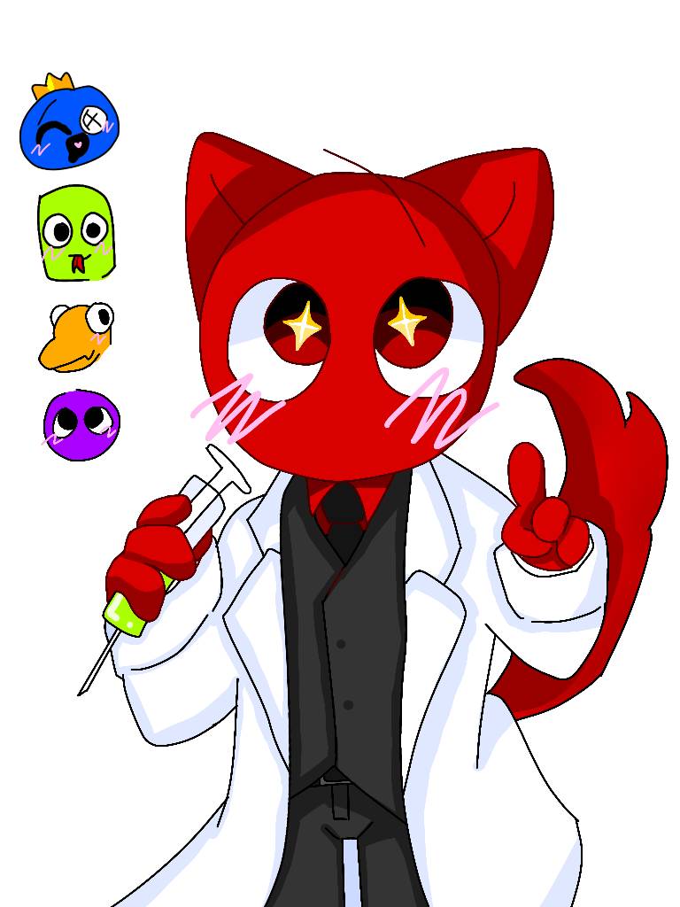 Rainbow friends cat red by umimallang on DeviantArt