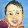 An oil painting based on baby Rithika