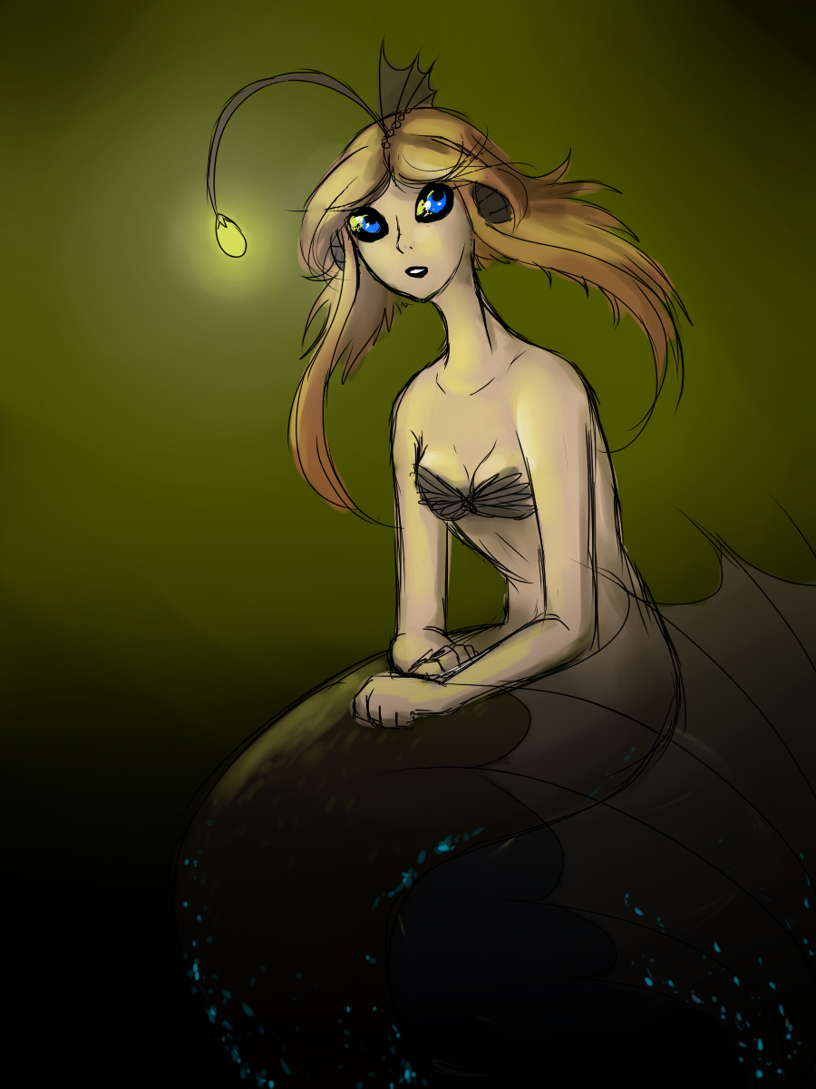 Angler Fish Mermaid- sketch by BlueDressWonder on DeviantArt Angler Fish Mermaid- sketch by BlueDressWonder on DeviantArt
