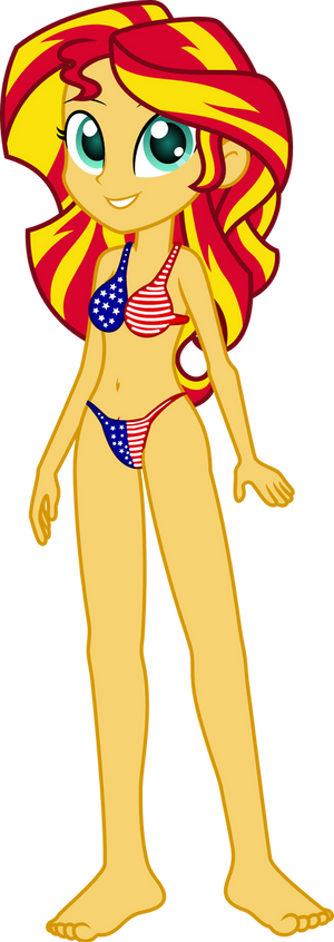 Sunset Shimmer American Flag Bikini Outfit