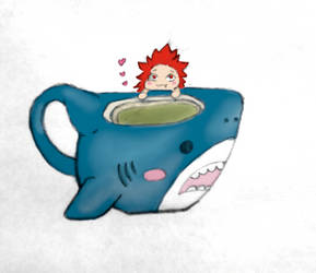 Tiny Kiri in shark mug