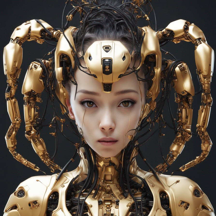 Red Exoskeleton Golden Red Black White Female Robotic Exoskeleton by Xenophyte on ...