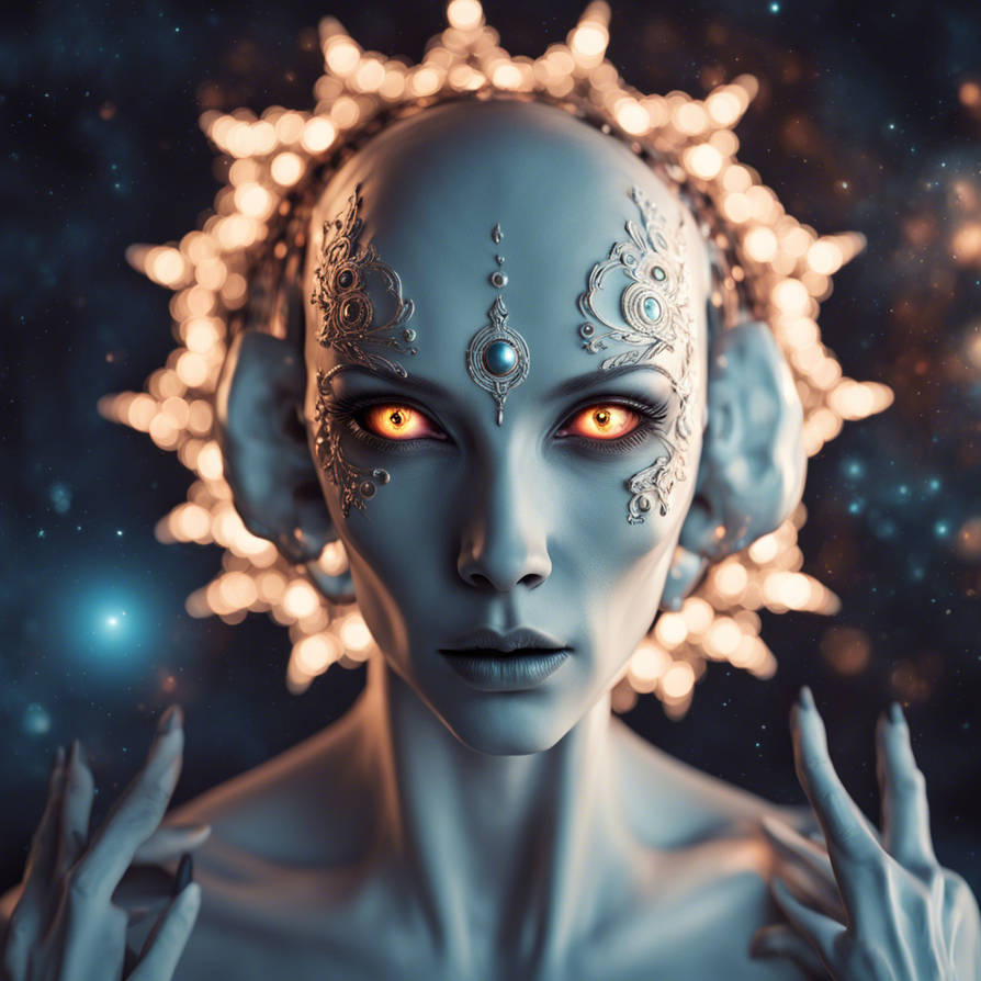 Alien Beautiful Face Female Albino Celestial Gemst