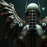 Back View Electronic Robotic Cybernetic Spinal Col