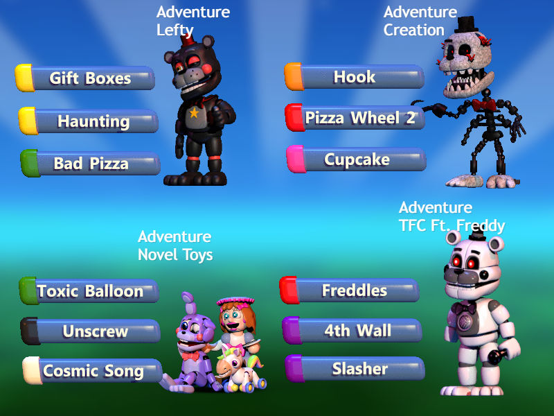 FNaF World Fan Made Movesets 4 by ToxiinGames on DeviantArt