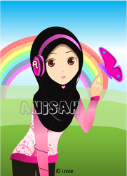 Muslimah and headphone : Special for Anisah