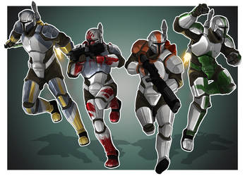 Delta Squad in Mandalorian armour