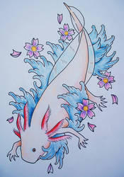 Axolotl Japanese tattoo design