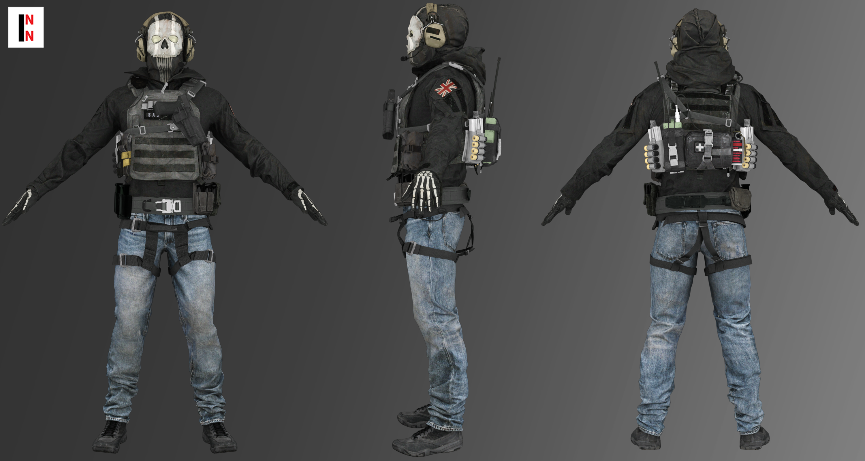 COD - Ghost Urban Outfit for Genesis 8 Male Daz Content by INN