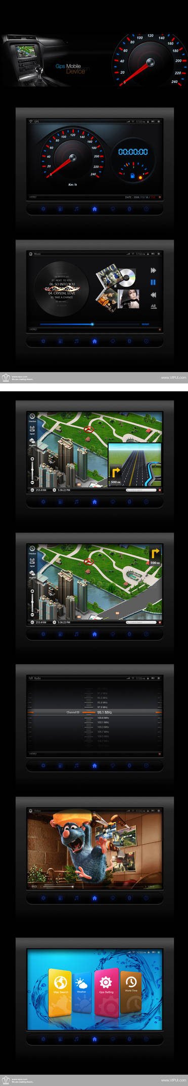 Car mobile navigation devices