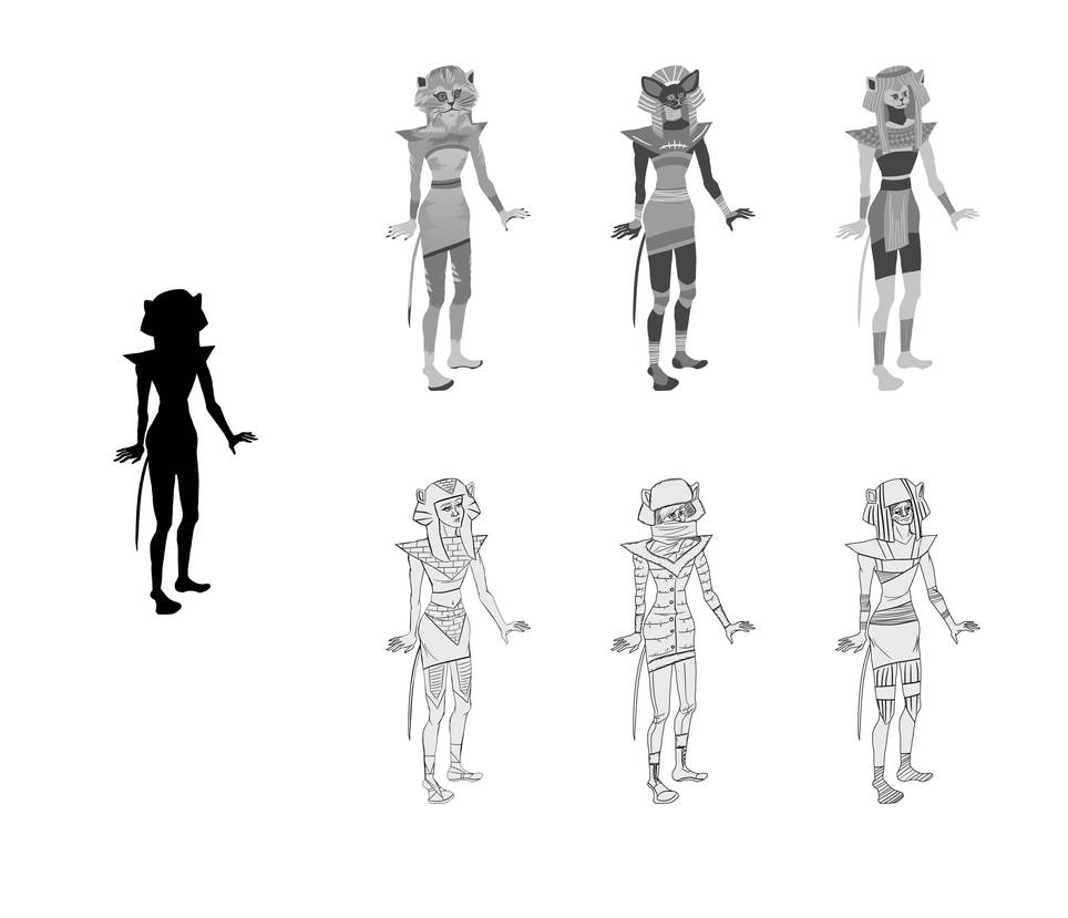 Character Designs Grayscale 2 by ninjas-giveyouwings on DeviantArt