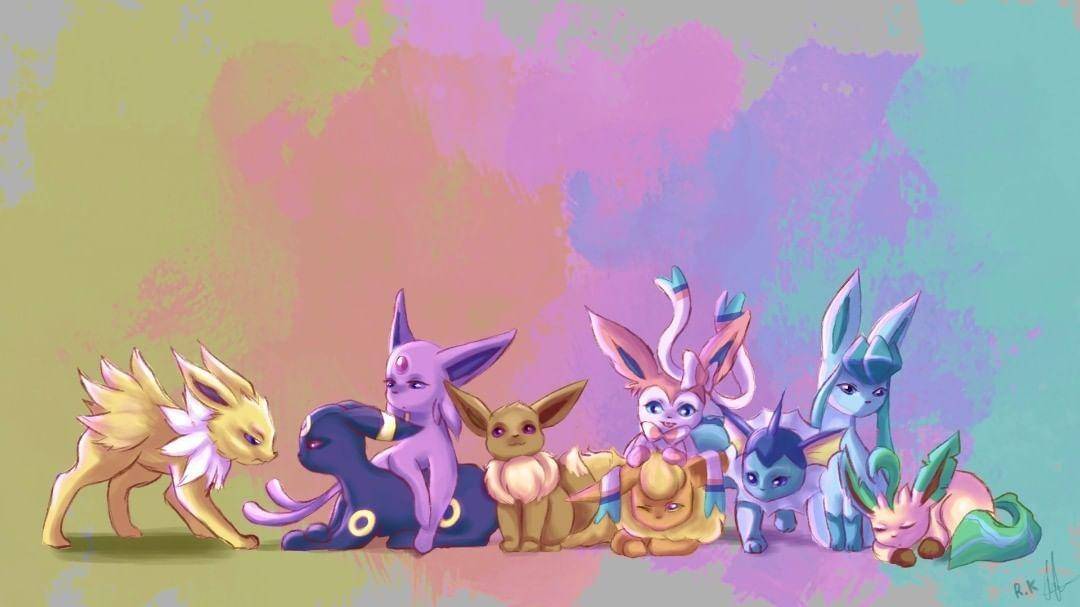 eevees  Pokemon eeveelutions, Pokemon eevee evolutions, Cute pokemon  wallpaper