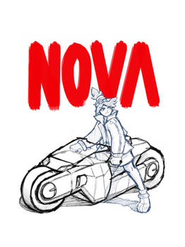 Shin main character of NOVA on motorcycle