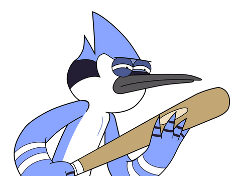 Mordecai with a bat
