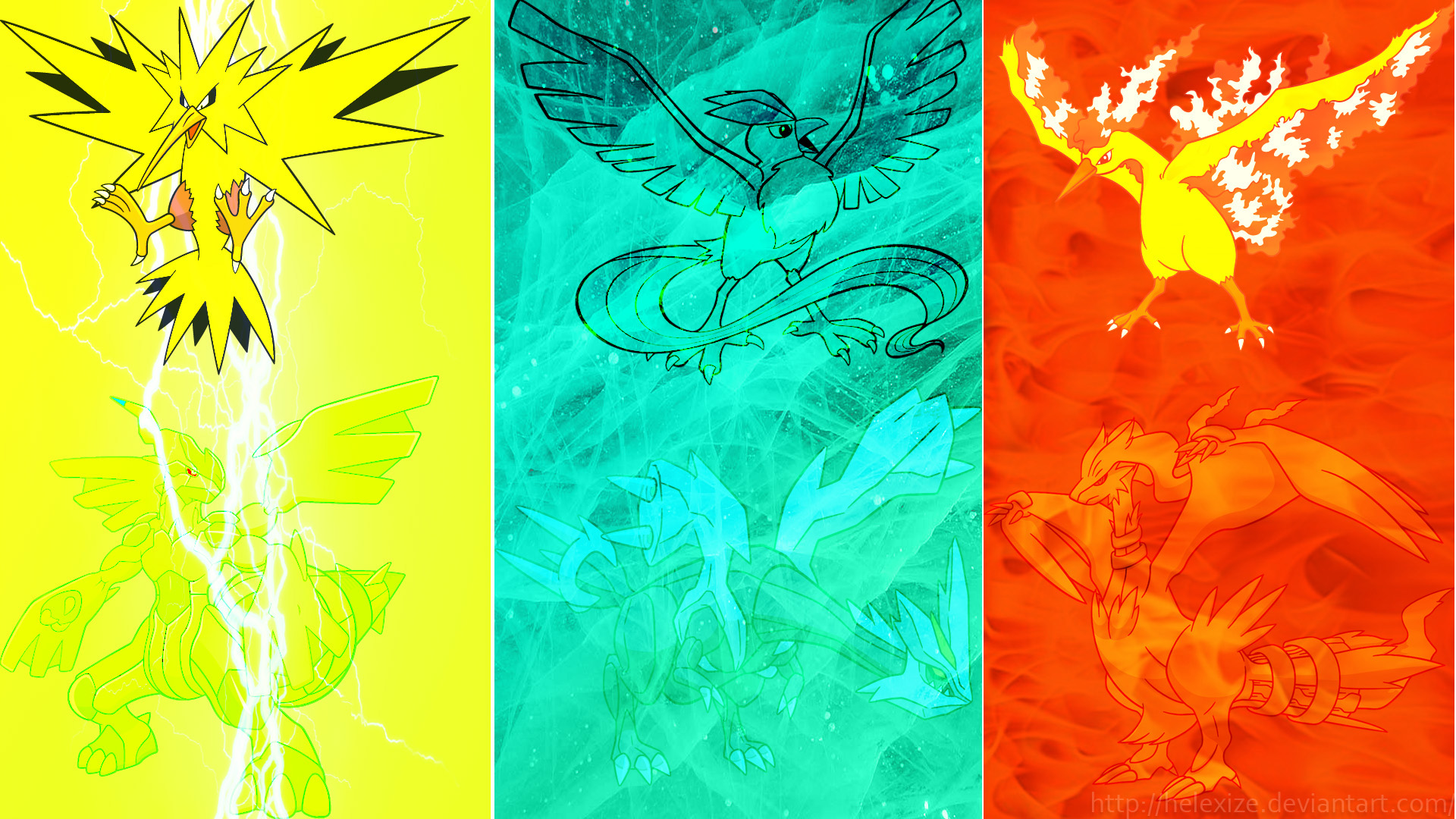 Electric, Ice, Fire trios.