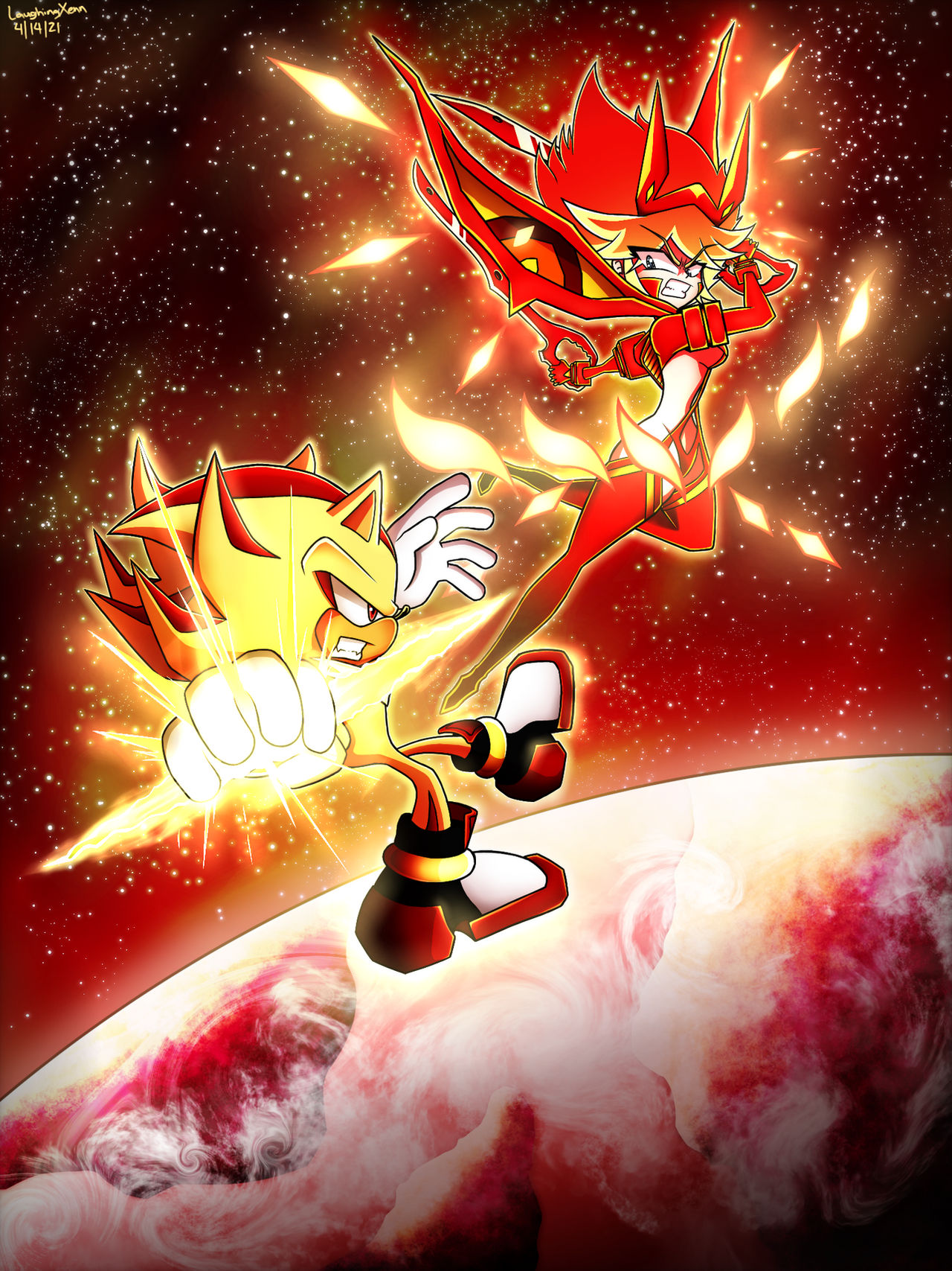 Chaos Unraveled - Shadow VS Ryuko Artwork by LXenn on DeviantArt