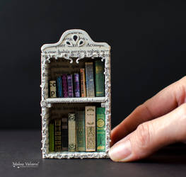 Miniature Bookcase with tiny books