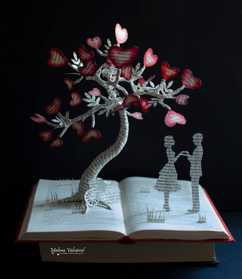The Tree of Love - Book Sculpture by MalenaValcarcel