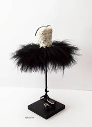 Black Swan with tiny shoes - Paper Art by MalenaValcarcel
