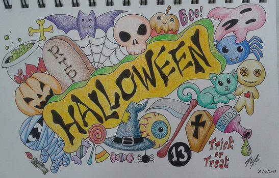 Halloween Doodle (Coloured)