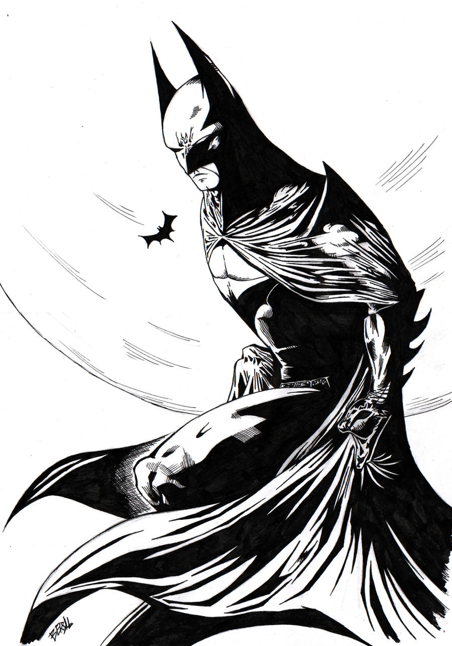 Batman Comic Ink Batman Ink practice by BeryllBat on DeviantArt