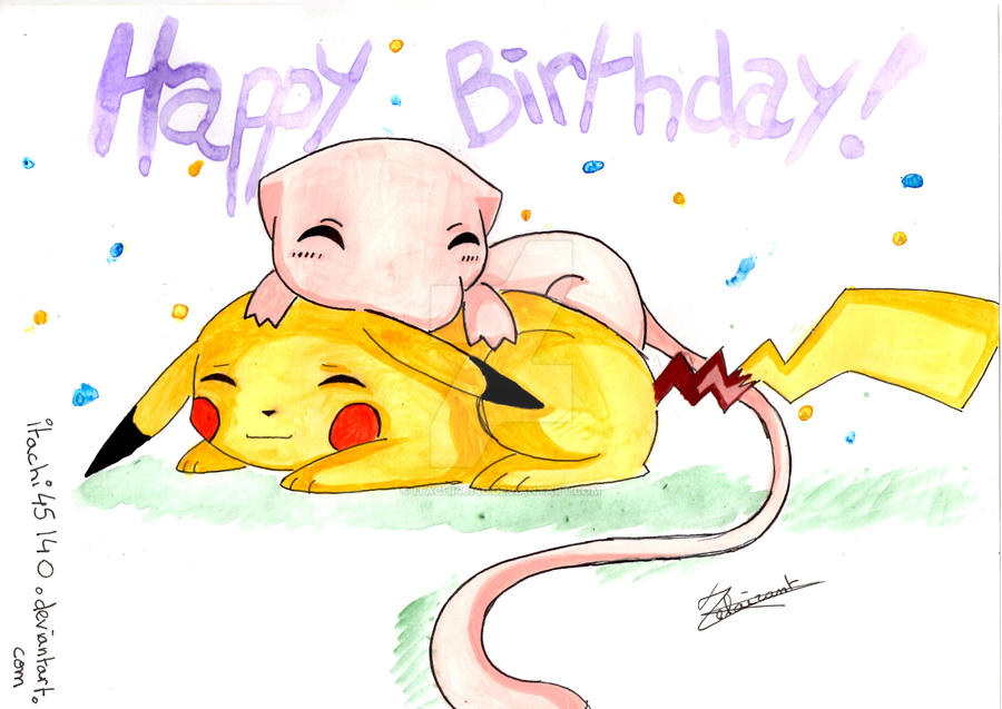 pikachu and mew colour by itachi45140 on DeviantArt