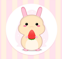 Kawaii : Rabbit with strawberry