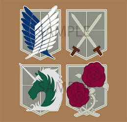 Shingeki no Kyojin emblem button designs