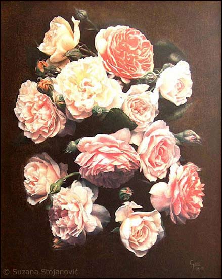 Language of roses - oil painting on canvas