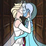 Elsa kisses her bridesmaid