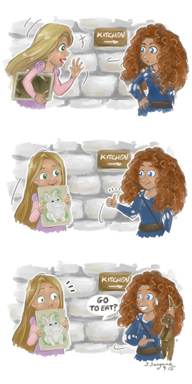 Rapunzel As Rabbit Merida, Rapunzel and... a rabbit by Sabine-Sanguine on DeviantArt