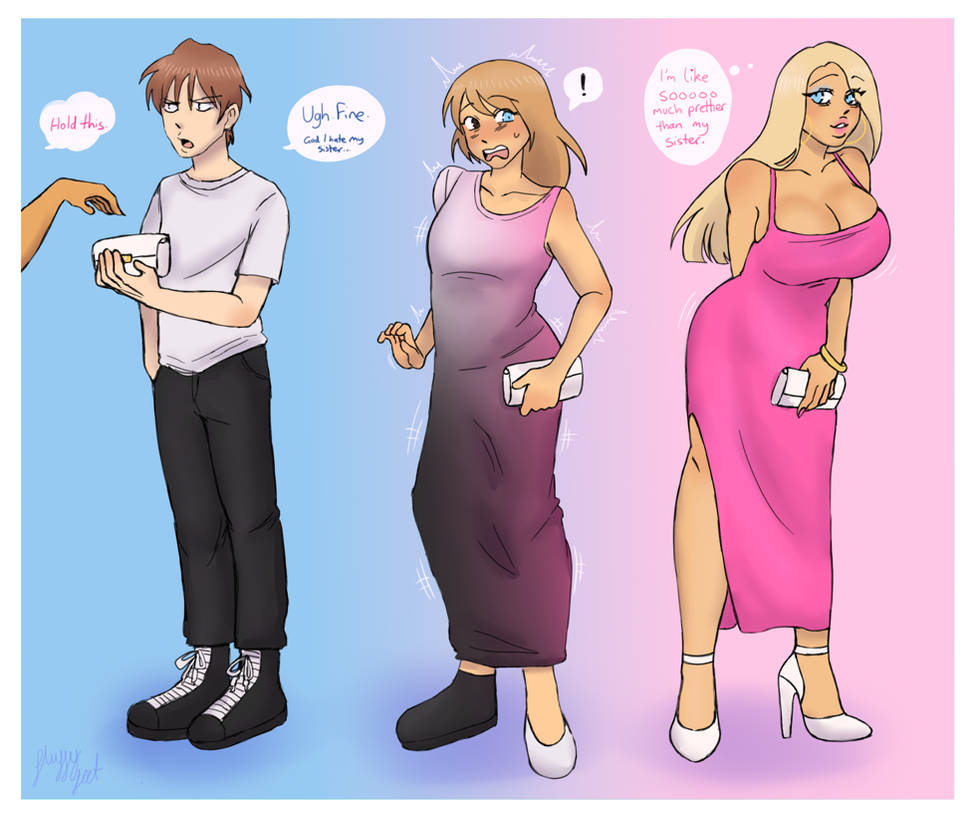 Bimbofication TG Sequence by fluffyfeetart on DeviantArt