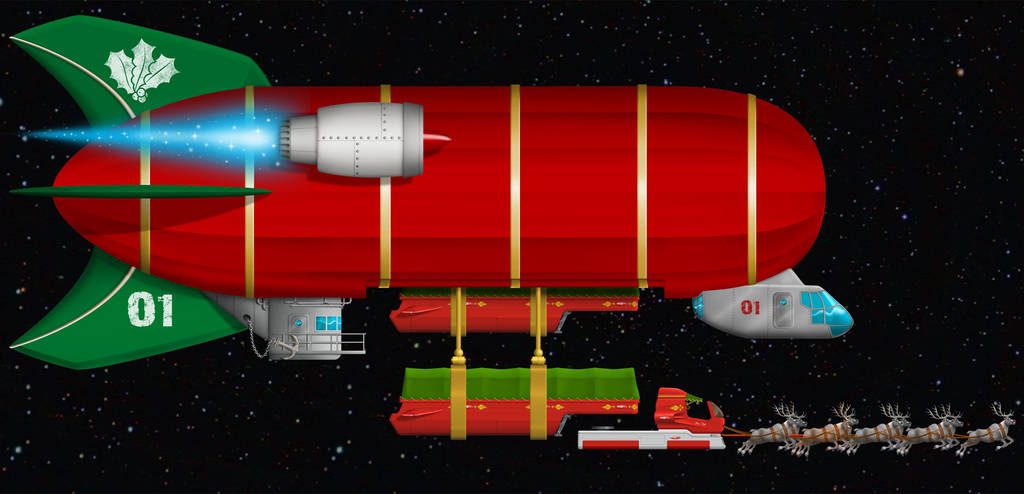Santa's sleigh refueling by Domgraphcom by Dom-Graphcom