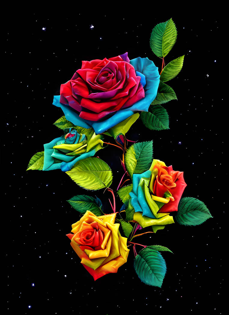 A bright multi colored rose # Ai by Artgem2 on DeviantArt