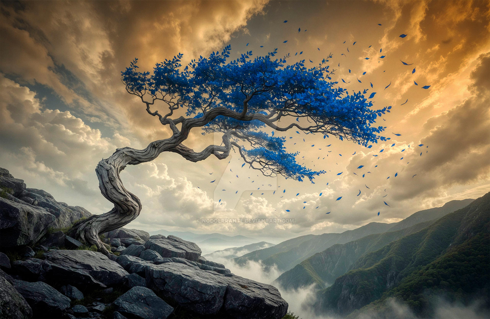 Blue Tree Landscape. Blue Tree. by NodoErrante on DeviantArt