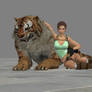 XNA Lara Cuddling Tiger