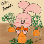 Chibi Anais munch a big carrot by Nohara-Misae