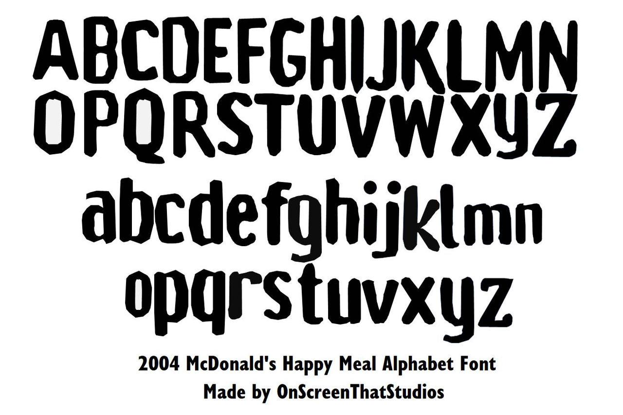 2004 McDonald's Happy Meal Alphabet Font by OnScreenThatProds on DeviantArt