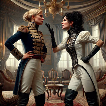 Cavalry officers duel: Natalie vs. Anna