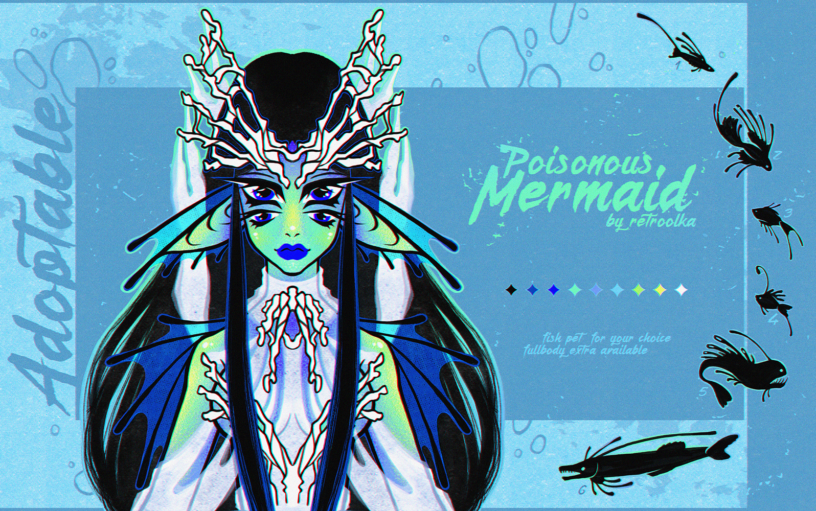 (OPEN AUCTION) Poisonous Mermaid - adoptable