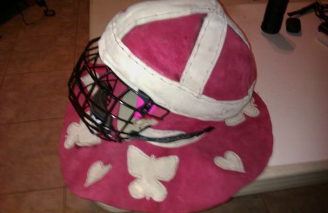 Leather covered Hockey Helmet for youth combat