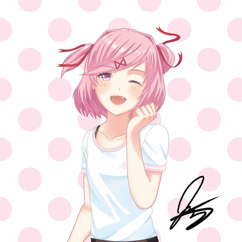 DDLC Blue Skies - Natsuki Route CG by blackrabbitartworks on DeviantArt