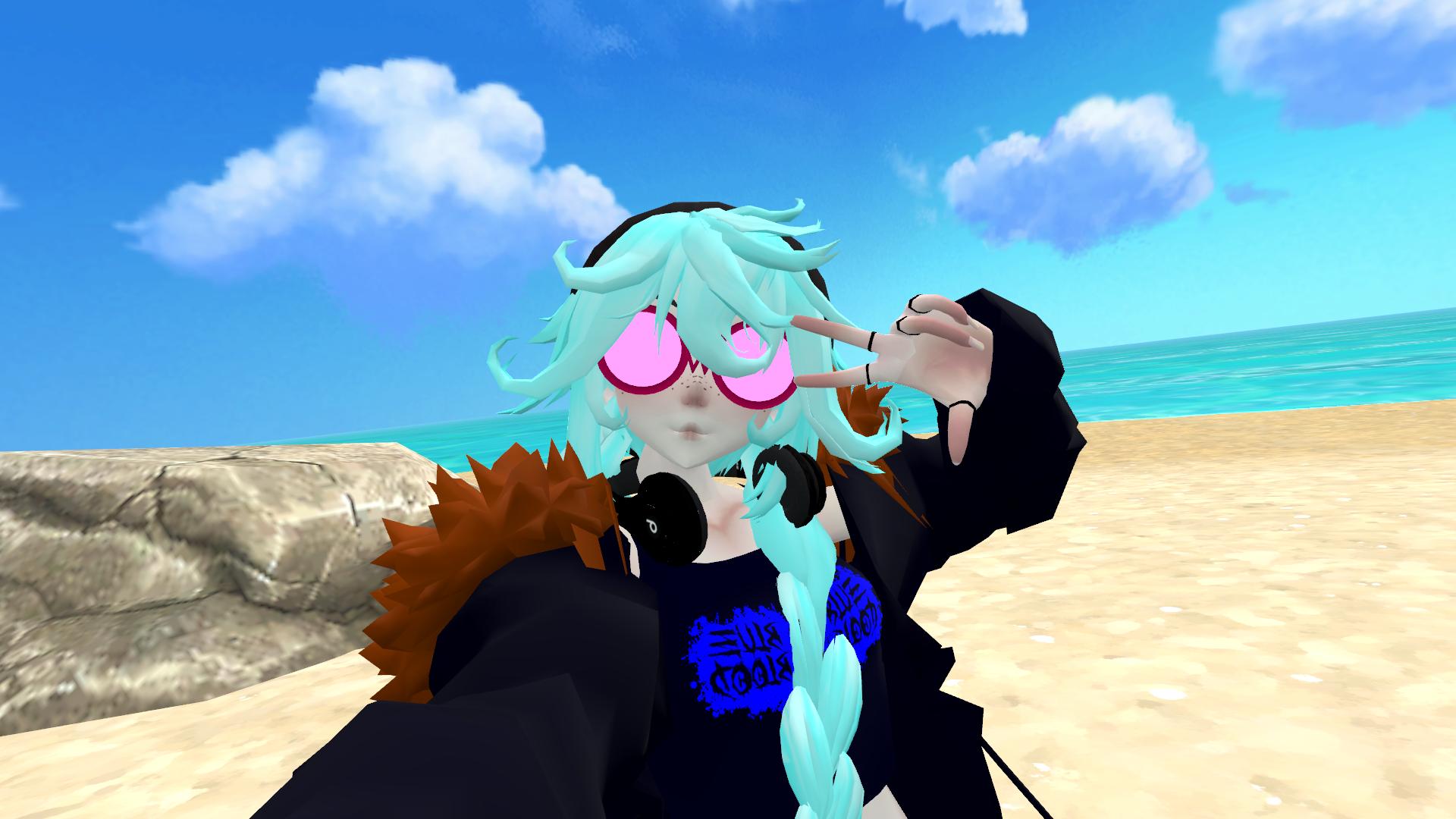 VRChat-Blue at da Beach! by Didun850 on DeviantArt