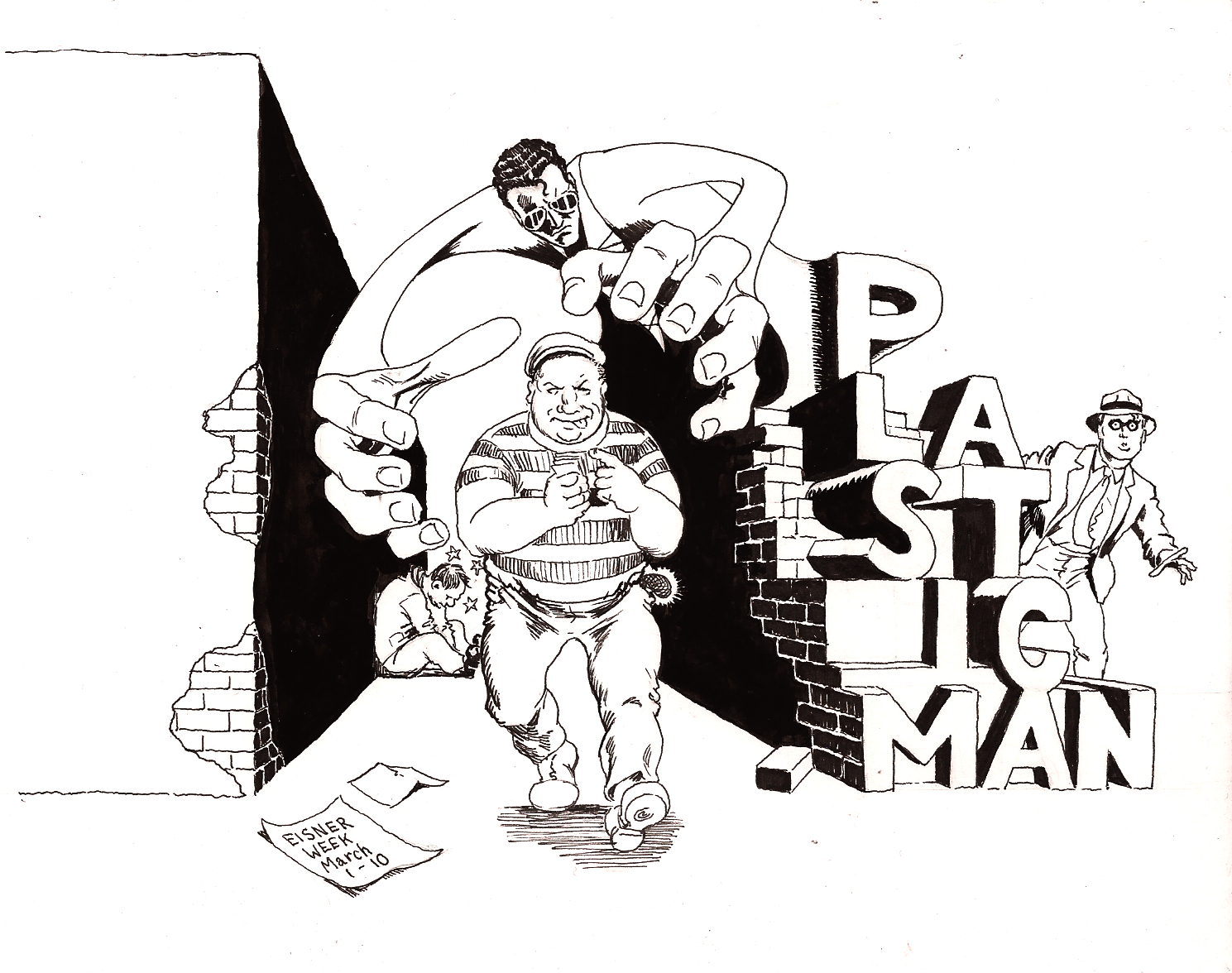 Eisner Homage - Plastic Man (black-and-white)