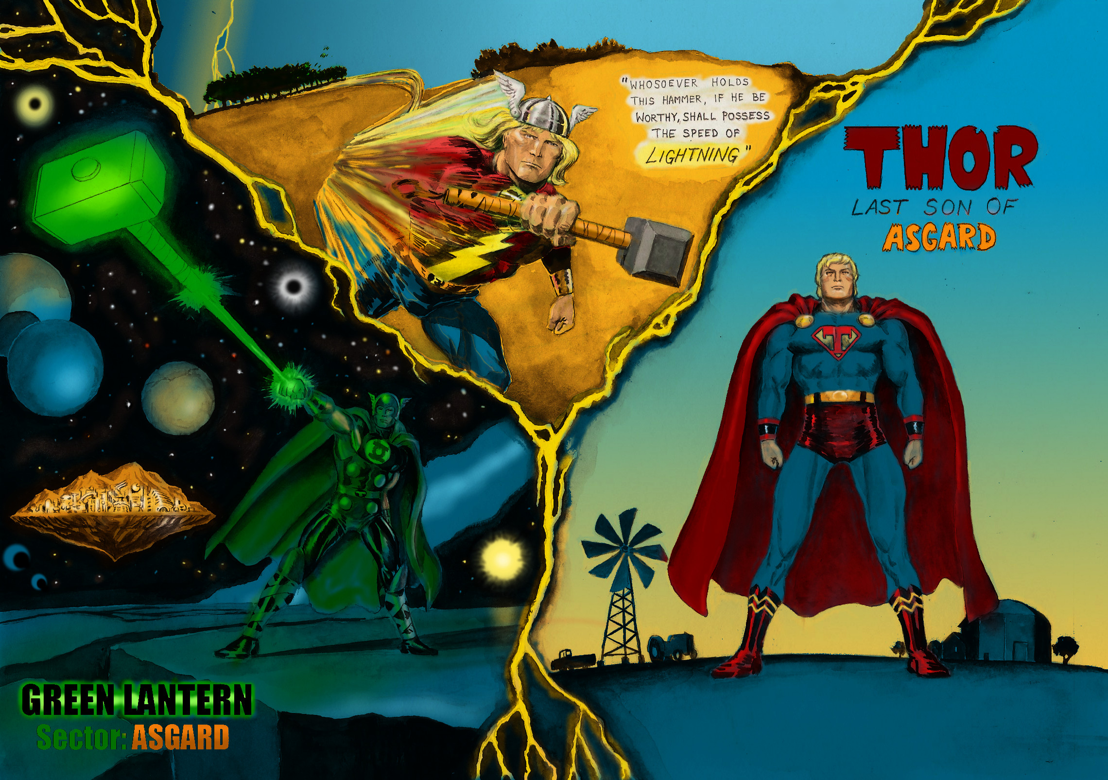 TLIID 'Amalgam' Thor-Superman/Flash/Green Lantern