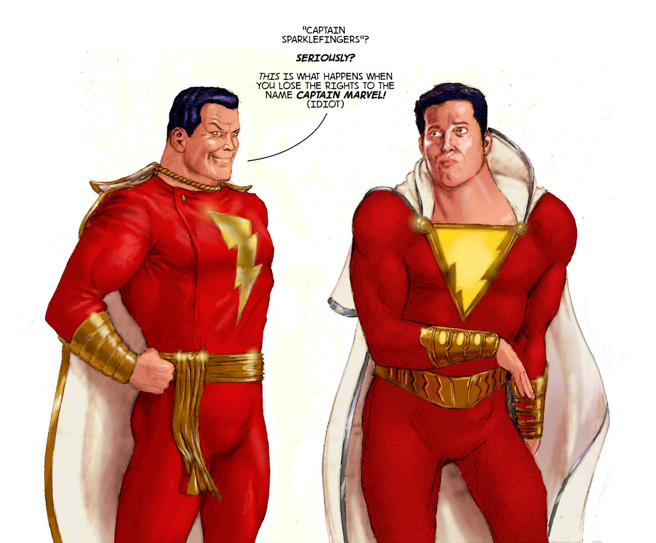 TLIID Past vs Now - Captain Marvel vs Shazam by Nick-Perks on DeviantArt TLIID Past vs Now - Captain Marvel vs Shazam by Nick-Perks on DeviantArt