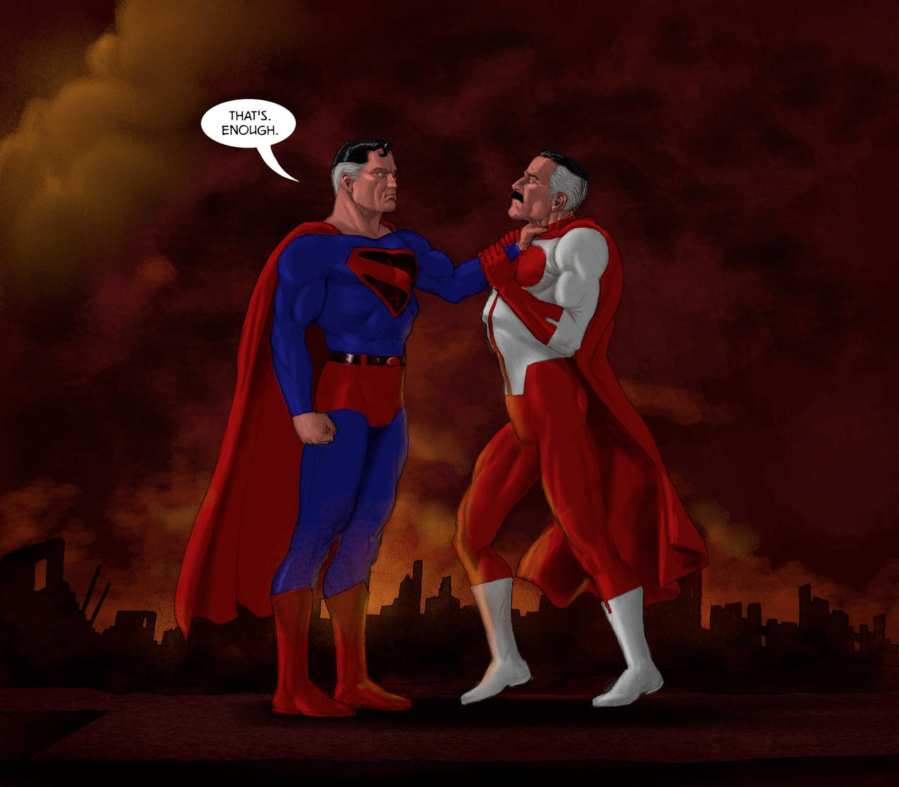 Superman Versus Omni Man By Nick Perks On Deviantart Superman Versus Omni Man By Nick Perks On Deviantart