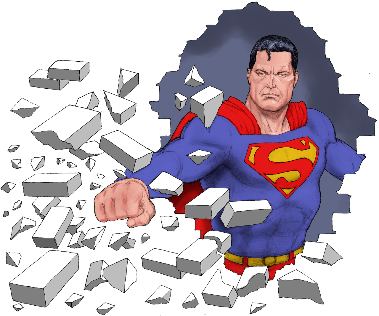 Superman Breaks The Wall by Nick-Perks on DeviantArt