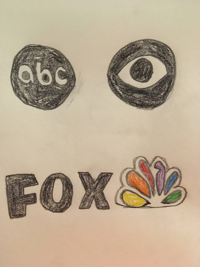 Drawing of the ABC, CBS, Fox and NBC Logos by paulhobby19 on DeviantArt
