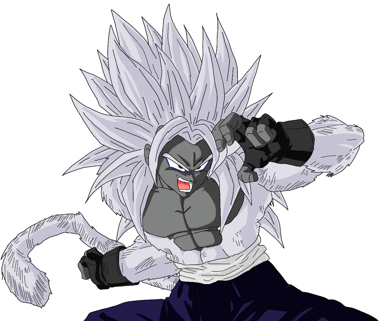 SSJ5 Xeno Goku Render by MohaSetif on DeviantArt